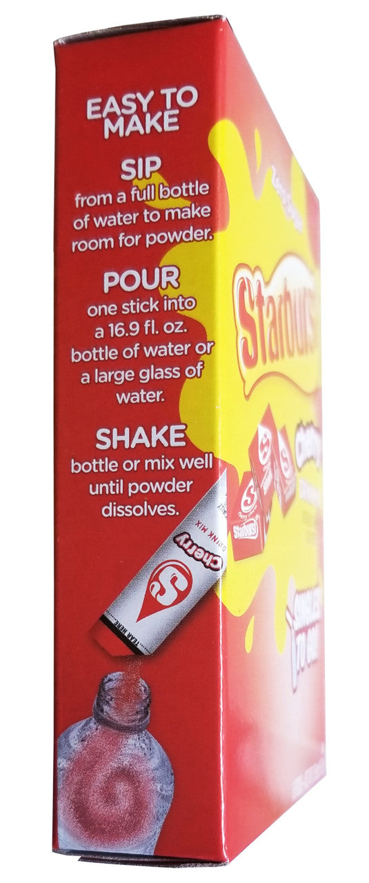 Starburst Zero Sugar Cherry Flavored Drink Mix, 6 packets, 16.7g/0.6 oz. Box {Imported from Canada}