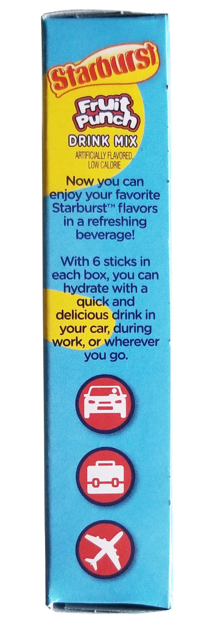 Starburst Zero Sugar Fruit Punch Drink Mix, 6 packets, 16g/0.6 oz. Box {Imported from Canada}