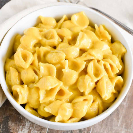 KD Kraft Dinner Deluxe Velveeta On Shells, Rich And Creamy Mac & Cheese, 350g/12.3 oz., Velveeta on shells dinner prepared.