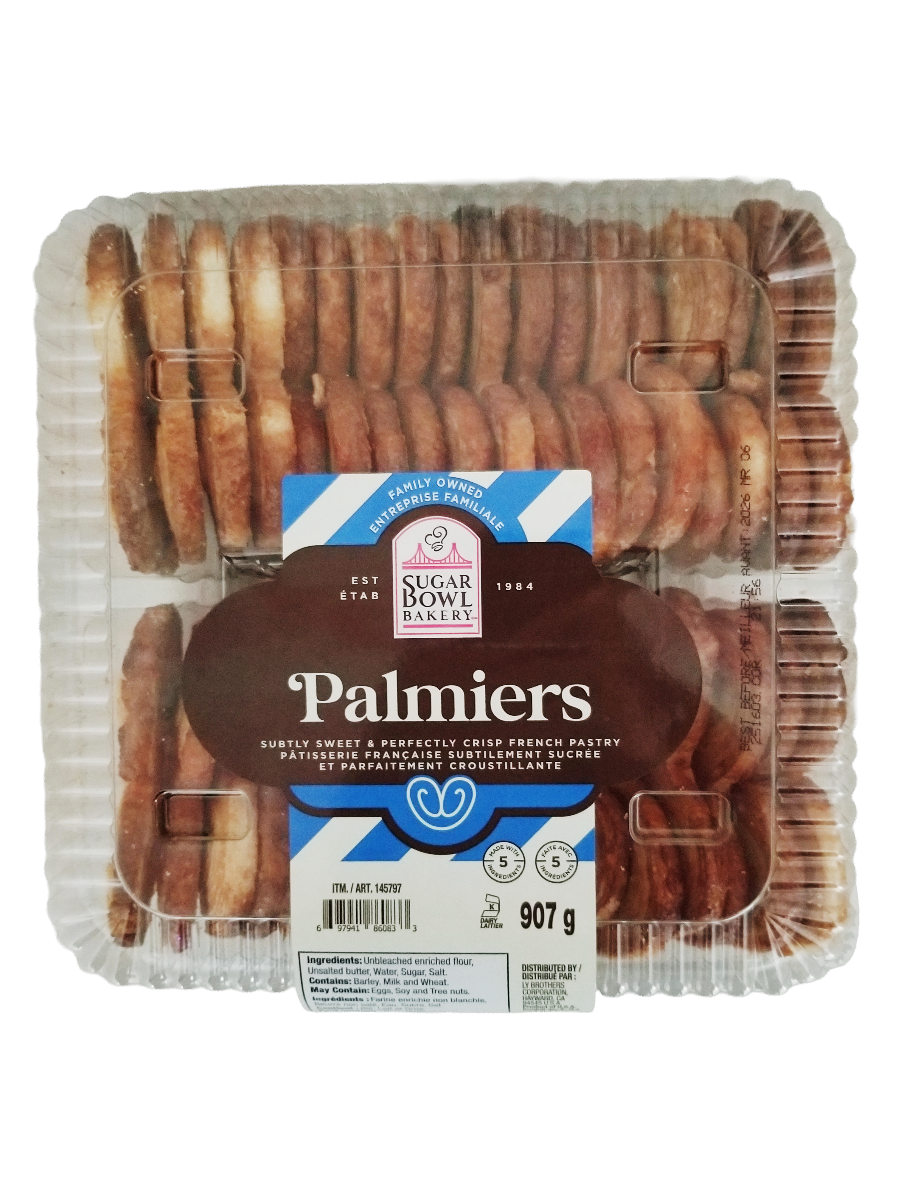 Sugar Bowl Bakery Palmier Pastry Cookies 907g/32 oz with a visible brand label on a white background