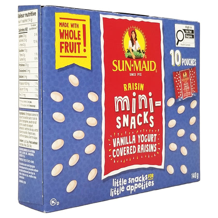 Sun-Maid Vanilla Yogurt Raisin Mini-Snacks – 10-Count Pouches, 140g (5 oz)