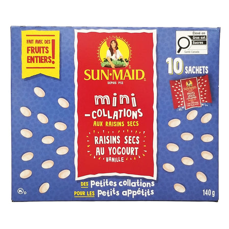 Sun-Maid Vanilla Yogurt Raisin Mini-Snacks – 10-Count Pouches, 140g (5 oz)