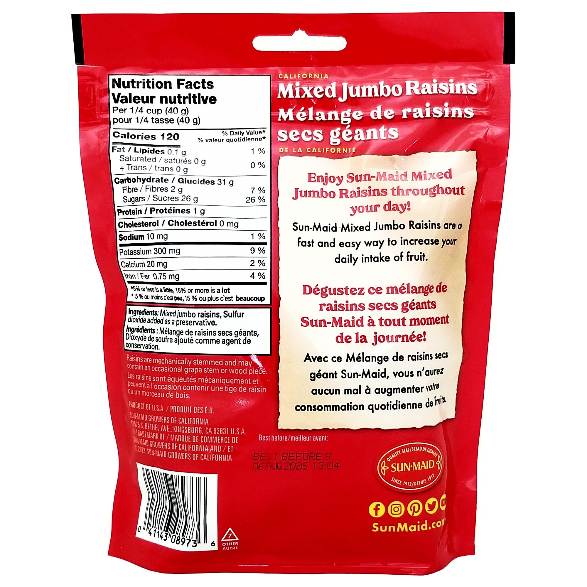 Sun-Maid Mixed Jumbo Raisins – 200 g (7.1 oz)