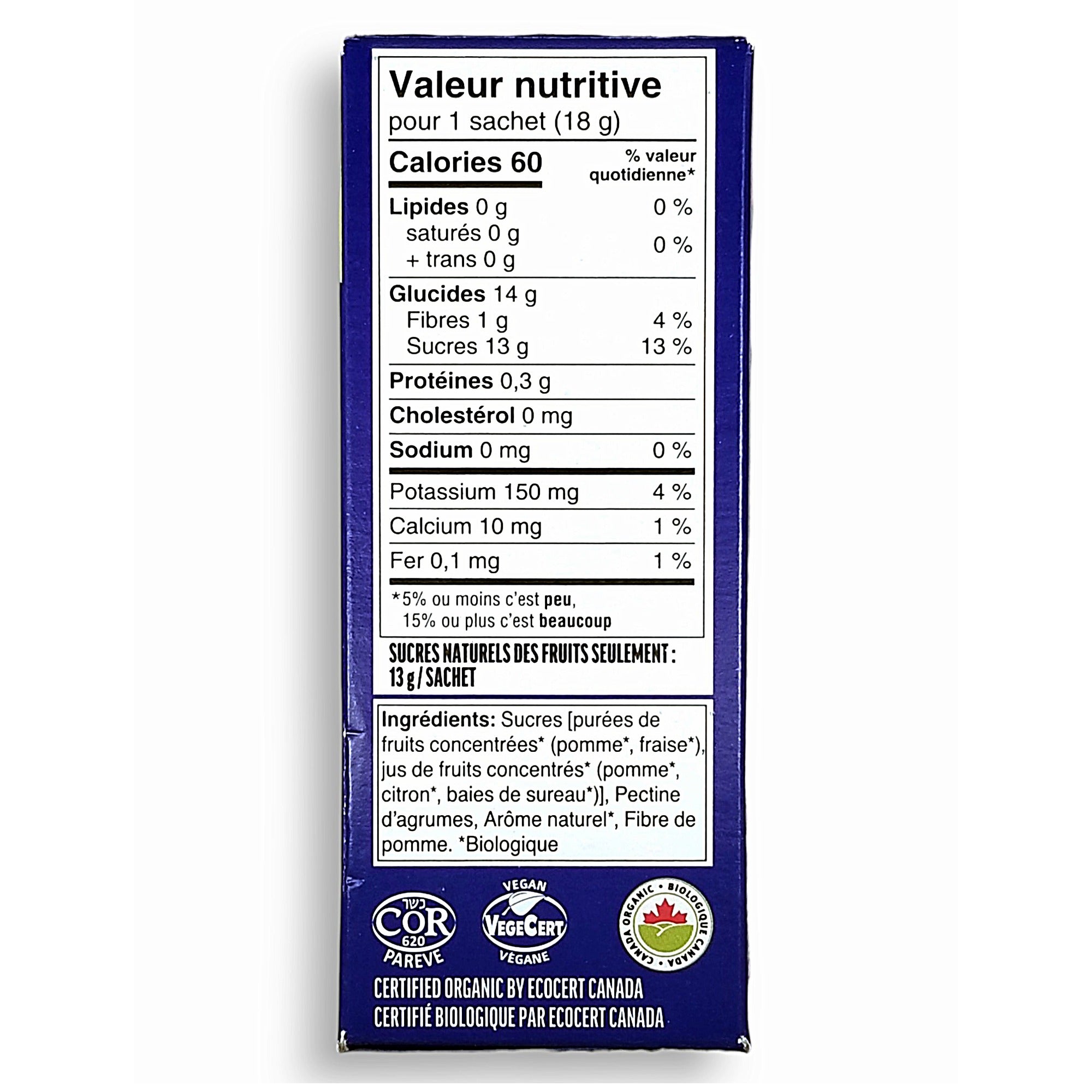 SunRype Organic Fruit Bites Apple Strawberry 6x18g Pouches