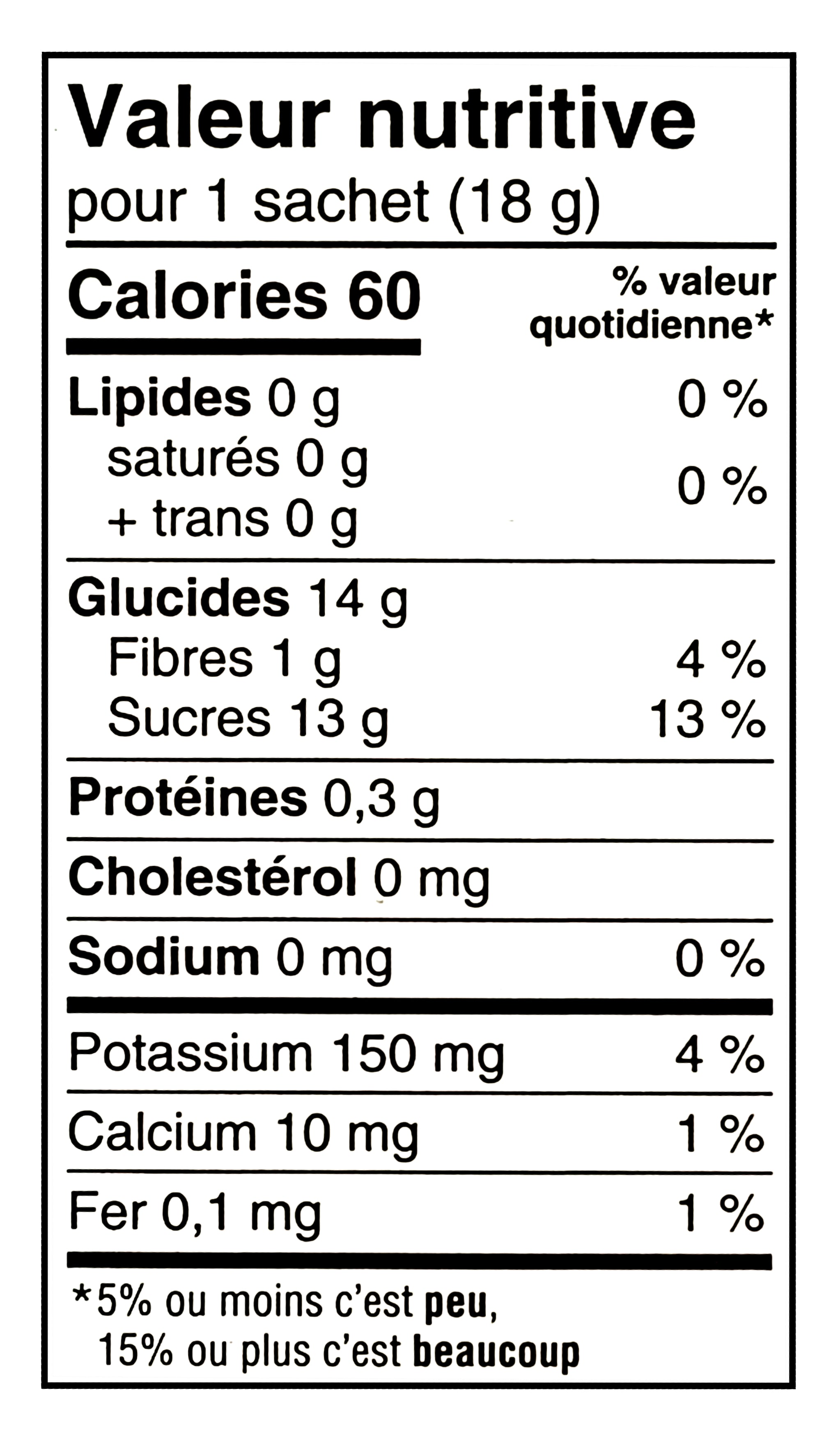 SunRype Organic 100% Fruit Bites, Apple Strawberry Flavor, 6 x 18g Pouches, 108g/3.8 oz. - Nutrition Fact Label