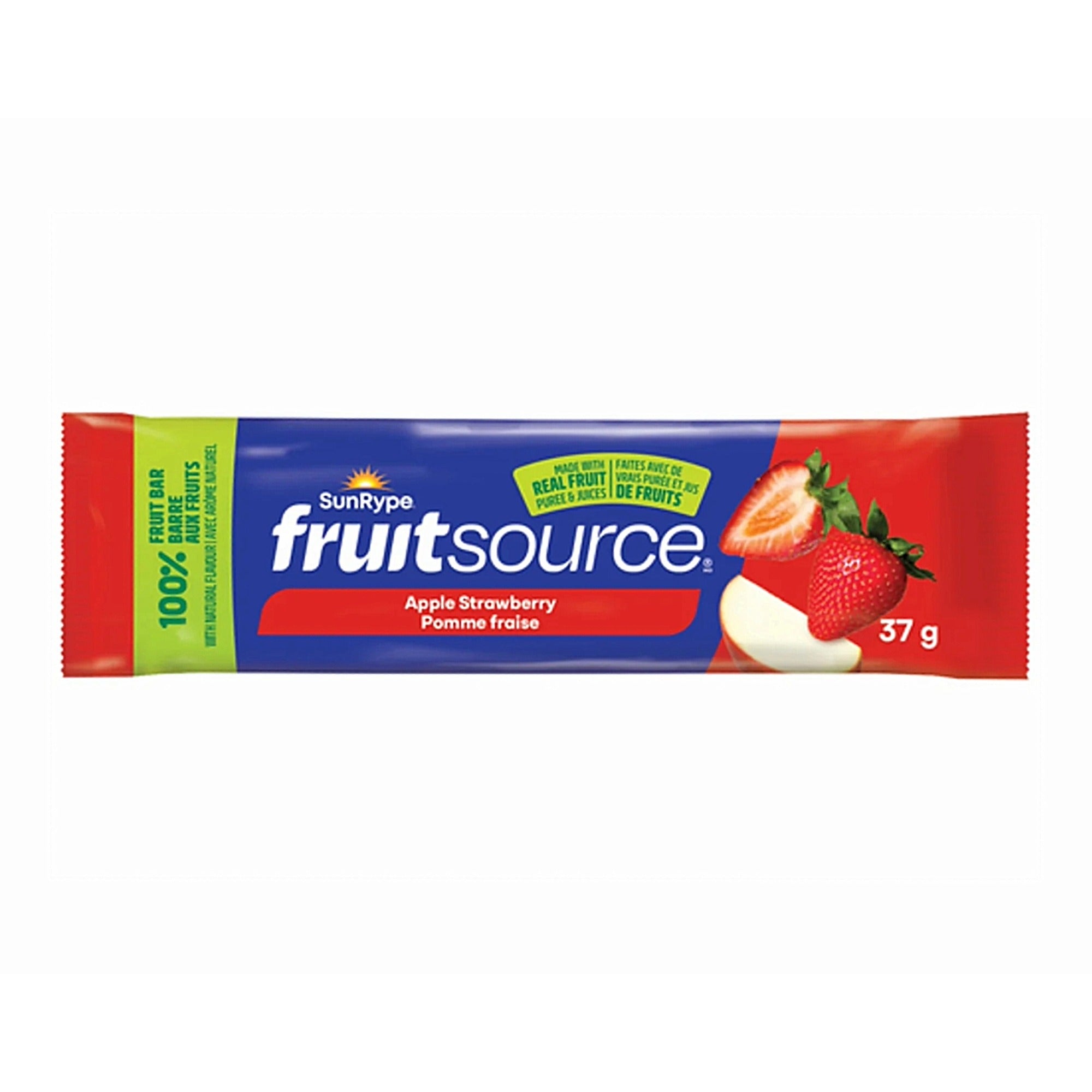 SunRype FruitSource Apple Strawberry Fruit Bar 37g kosher vegan fruit snack