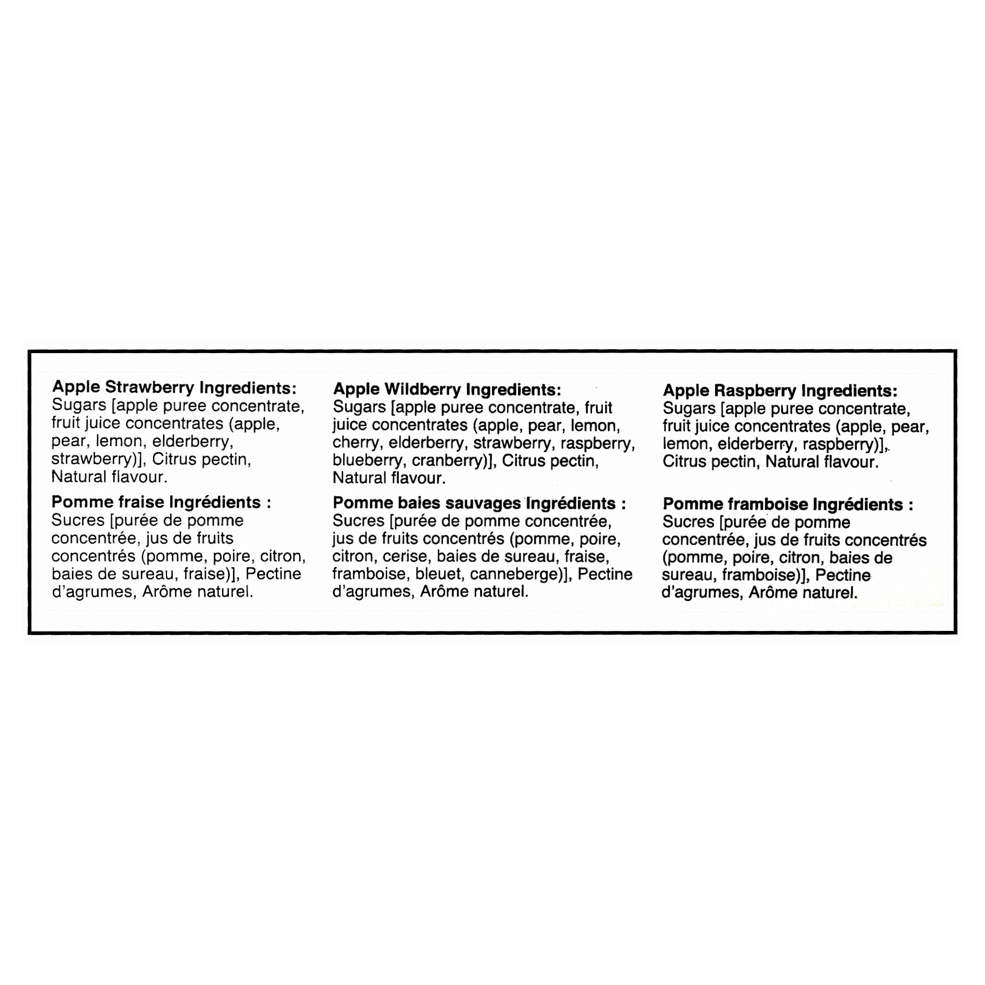 SunRype Fruit to Go Strips 3 Flavors Apple Strawberry Wildberry 24x14g