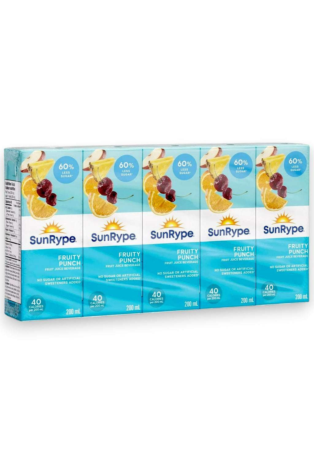 SunRype Fruity Punch Juice Boxes Perfect for On-The-Go, 5x200ml, 1L/33.8 fl. oz. - Front Of Pack