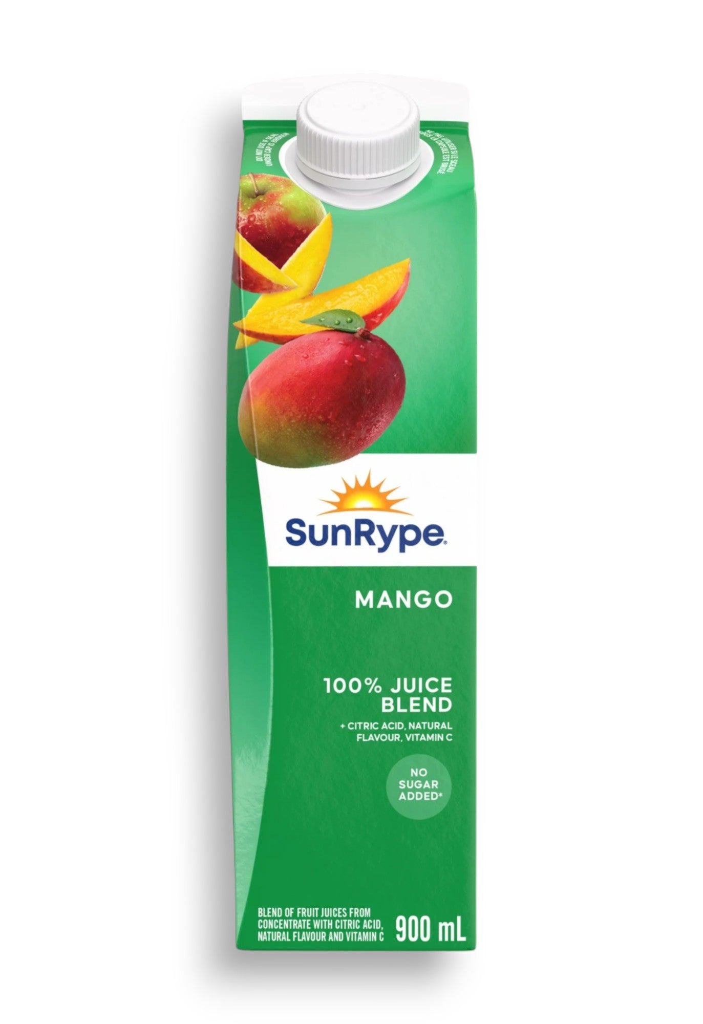 SunRype Fruit Juice, Mango, 900ml/30.4 fl. oz. Carton, front of carton