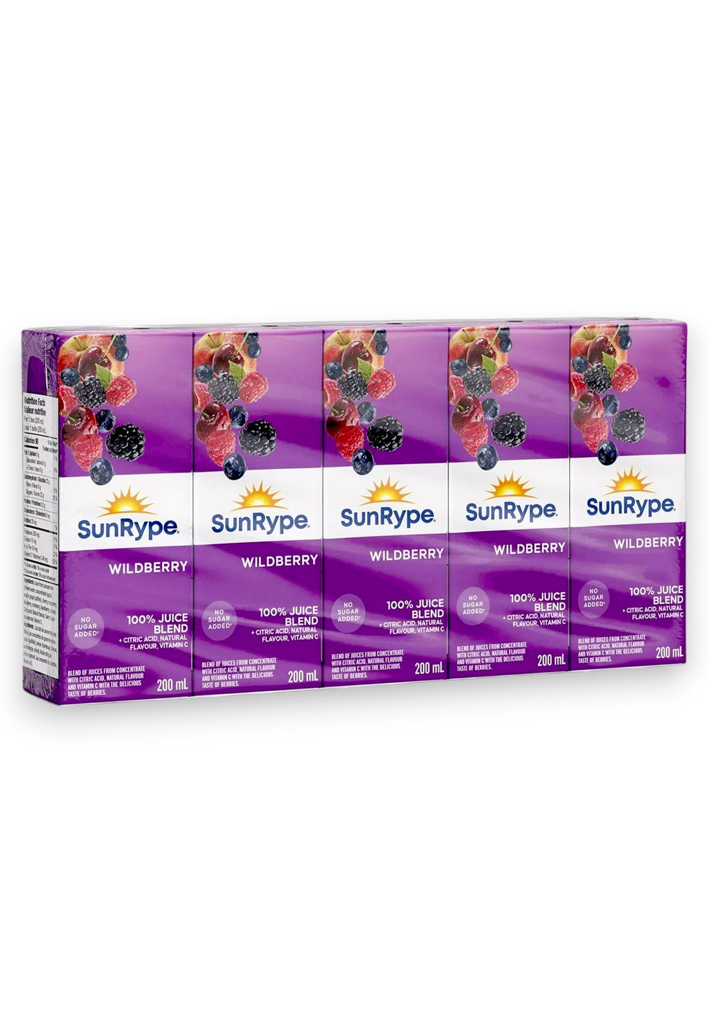 SunRype Wildberry Juice Boxes Perfect For On-The-Go, 5x200ml/33.8 fl. oz. - Front Of Pack