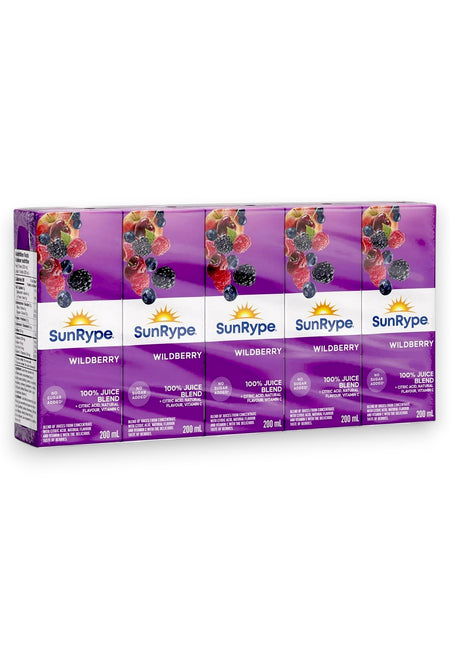 SunRype Wildberry Juice Boxes Perfect For On-The-Go, 5x200ml/33.8 fl. oz. - Front Of Pack