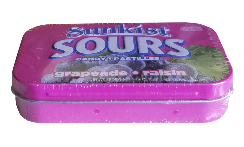 Sunkist Grapeade Sugar Free Sour Candies, 50g/1.76 oz. Travel Box, {Imported from Canada}