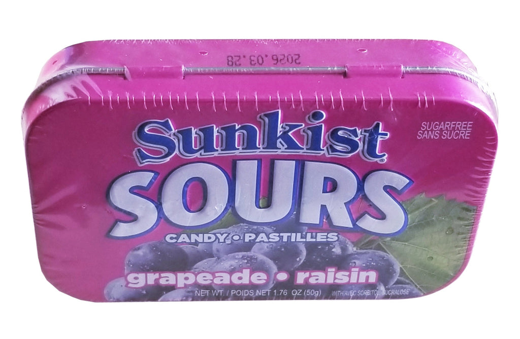 Sunkist Grapeade Sugar Free Sour Candies, 50g/1.76 oz. Travel Box, {Imported from Canada}