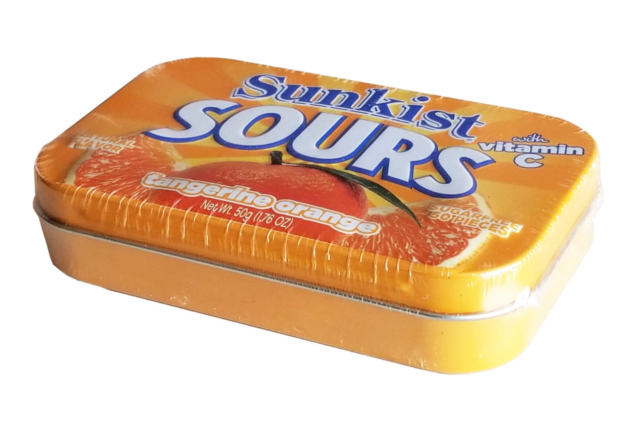 Sunkist Tangerine Orange Sugar Free Sour Candies, 50g/1.76 oz. Travel Box, {Imported from Canada}