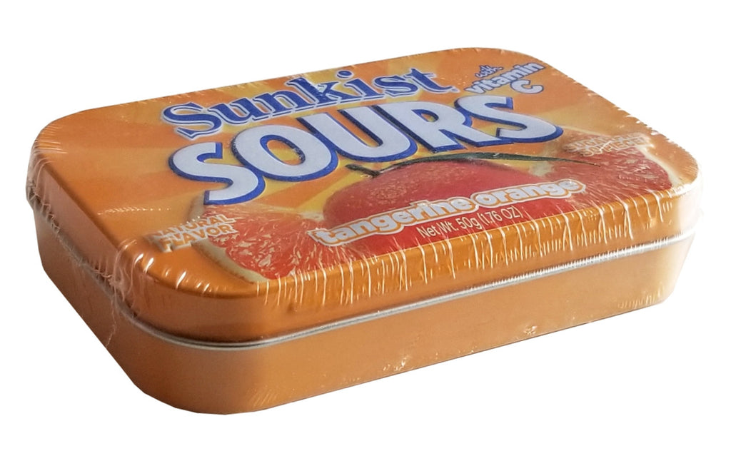 Sunkist Tangerine Orange Sugar Free Sour Candies, 50g/1.76 oz. Travel Box, {Imported from Canada}