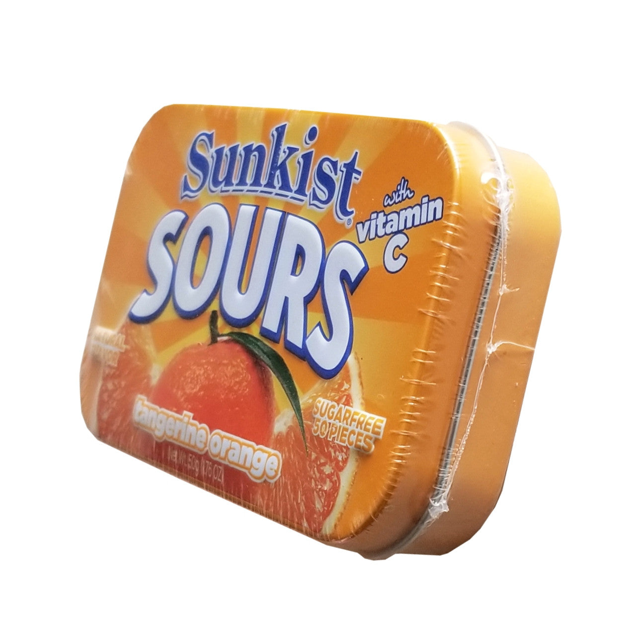 Sunkist Tangerine Orange Sugar Free Sour Candies, 50g/1.76 oz. Travel