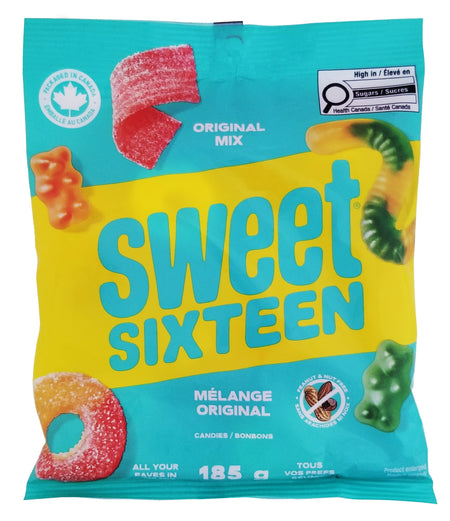 Mondoux Sweet Sixteen Original Gummy Candy 185 g — front of bag
