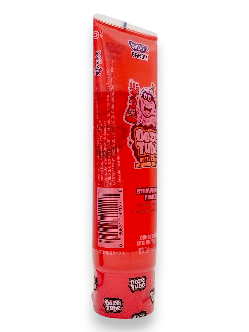 Sweet Bandit Ooze Tube Liquid Candy, One Tube 114g/4 oz. - Side of Strawberry Flavored Tube