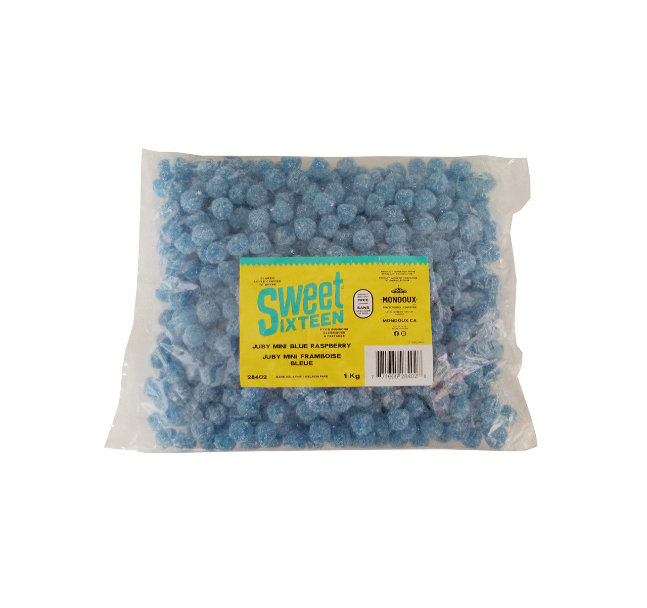 Mondoux Sweet Sixteen Juby Mini Blue Raspberry, 1kg/2.2 lbs., {Imported from Canada}