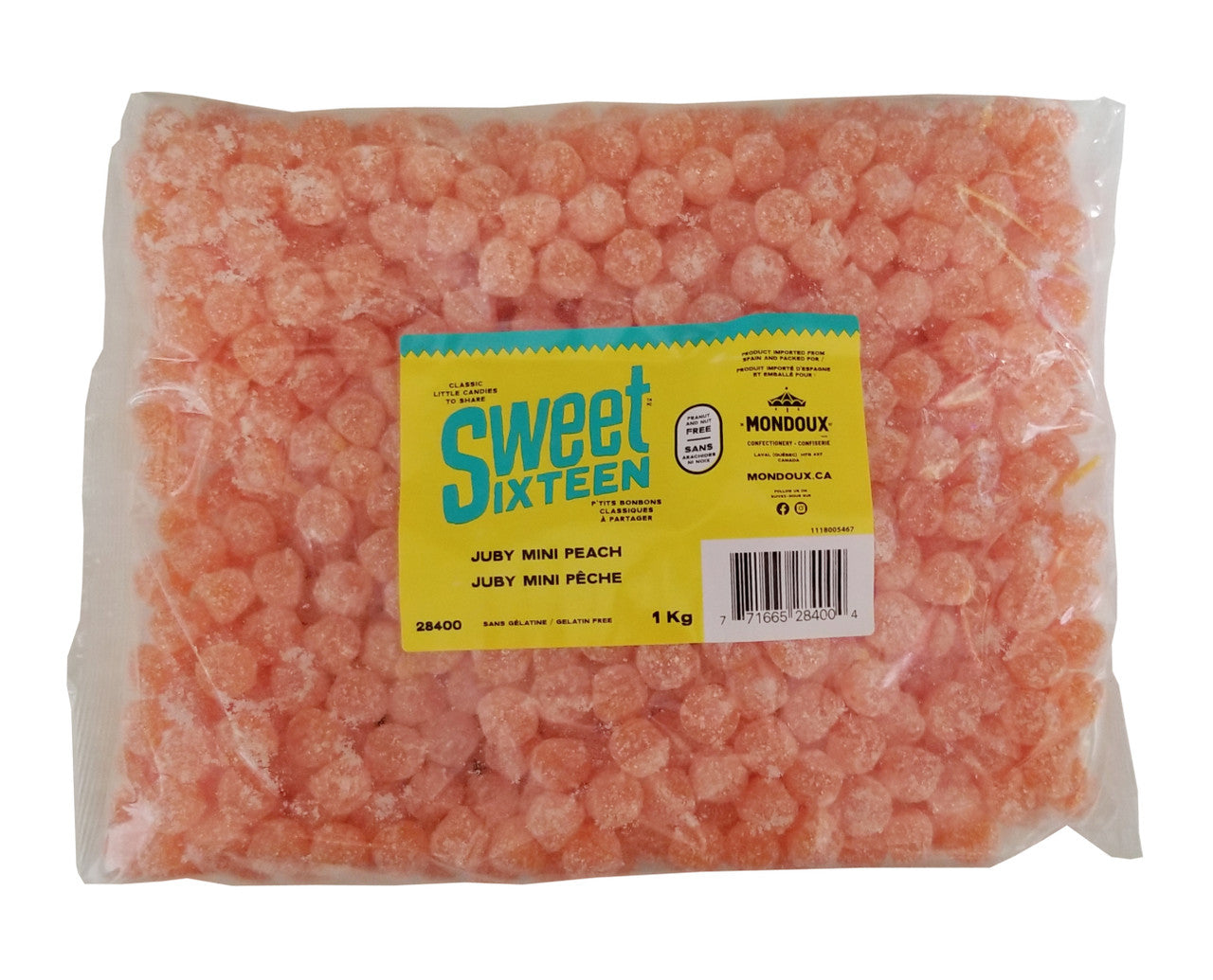 Mondoux Sweet Sixteen Juby Mini Peach, 1kg/2.2 lbs., {Imported from Canada}