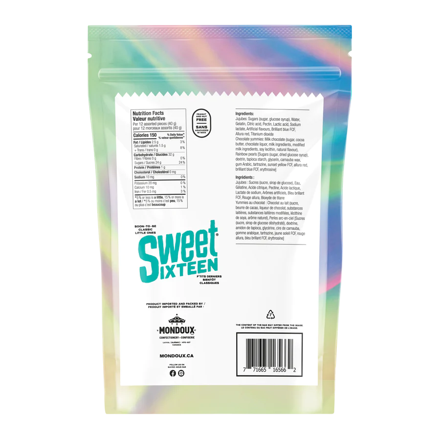 Mondoux Sweet Sixteen Jujubes and Chocolate Yummies Mixed Candies, 325g/11 oz., {Imported from Canada}