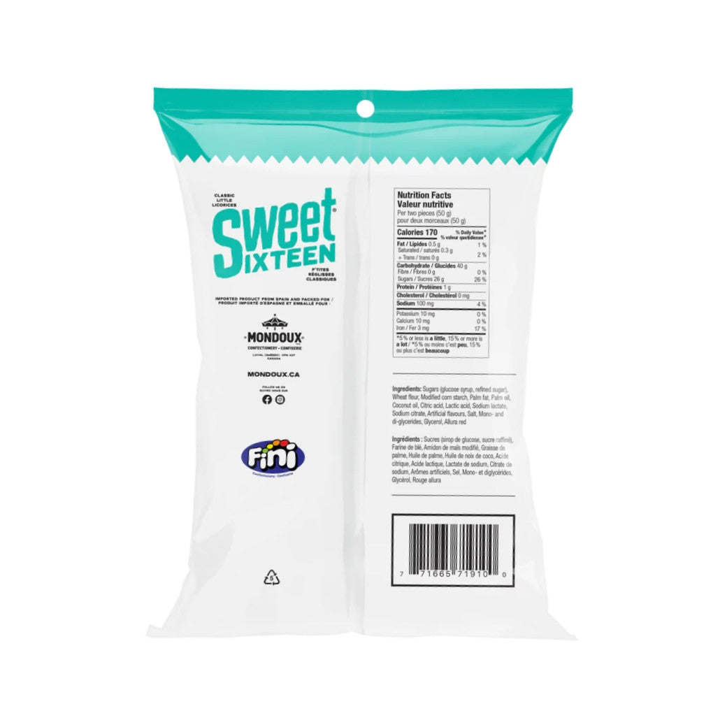 Mondoux Sweet Sixteen Cherry  Ribbon Licorice Gummy, 125g/4.3 oz., {Imported from Canada}