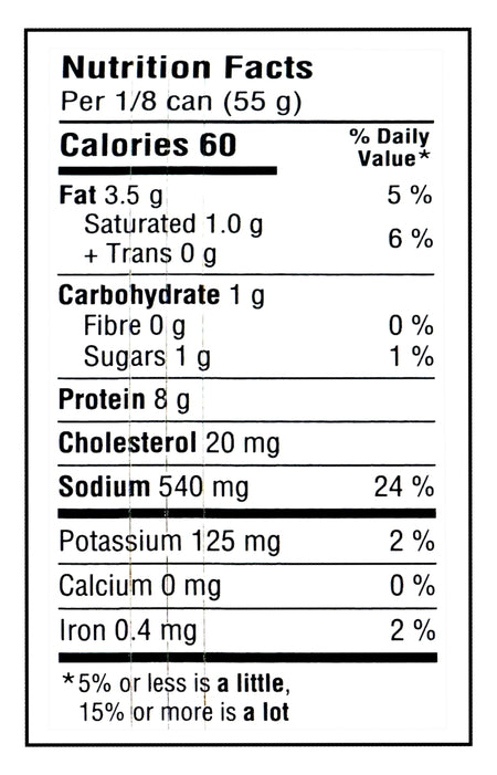 Swift Premium Canned Cooked Ham, 454g/16 oz - Nutrition Facts Label