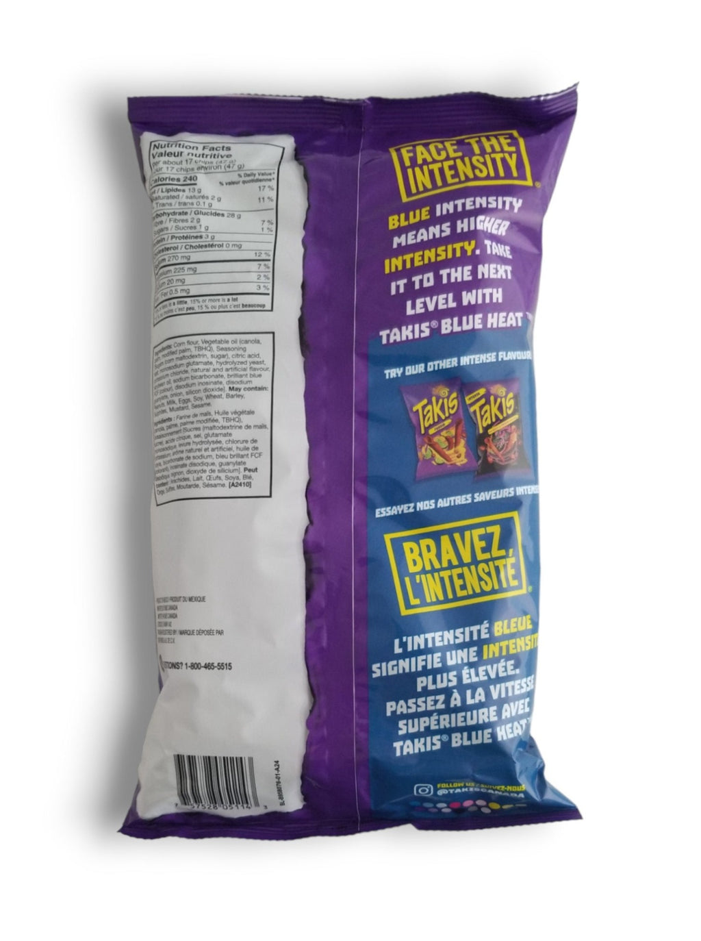 Takis Blue Heat Rolled Tortilla Chips, 260g/9 oz