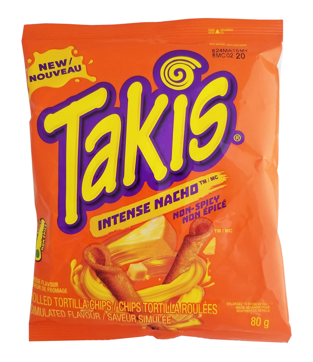 Takis Intense Nacho Non-Spicy Rolled Tortilla Chips, 80g/2.8 oz