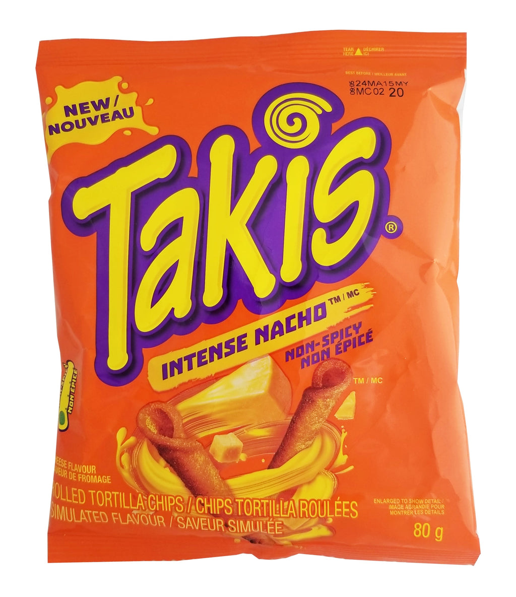 Takis Intense Nacho Non-Spicy Rolled Tortilla Chips, 260g/9.1 oz