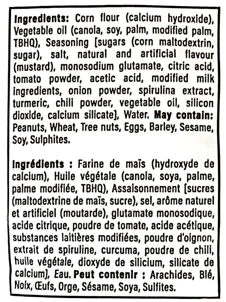 Takis Pickle Punch Rolled Tortilla Chips 260g ingredients list