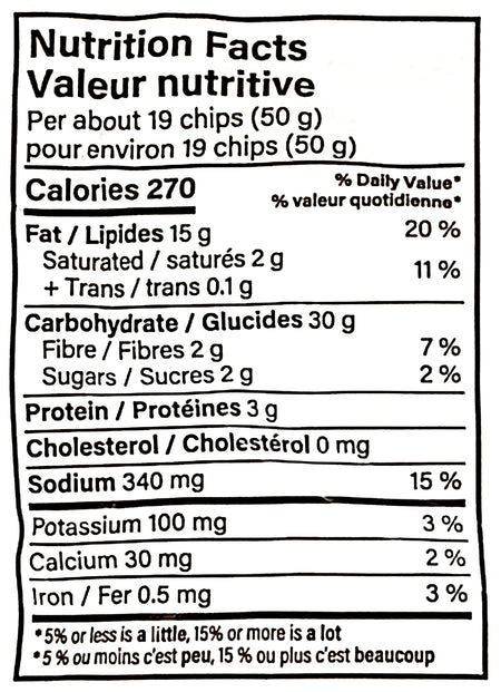 Takis Pickle Punch Rolled Tortilla Chips 260g nutrition facts panel