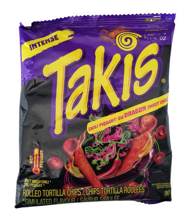 Takis Dragon Sweet Chili Rolled Tortilla Chips, 90g/3.15 oz., Bag {Imported from Canada}