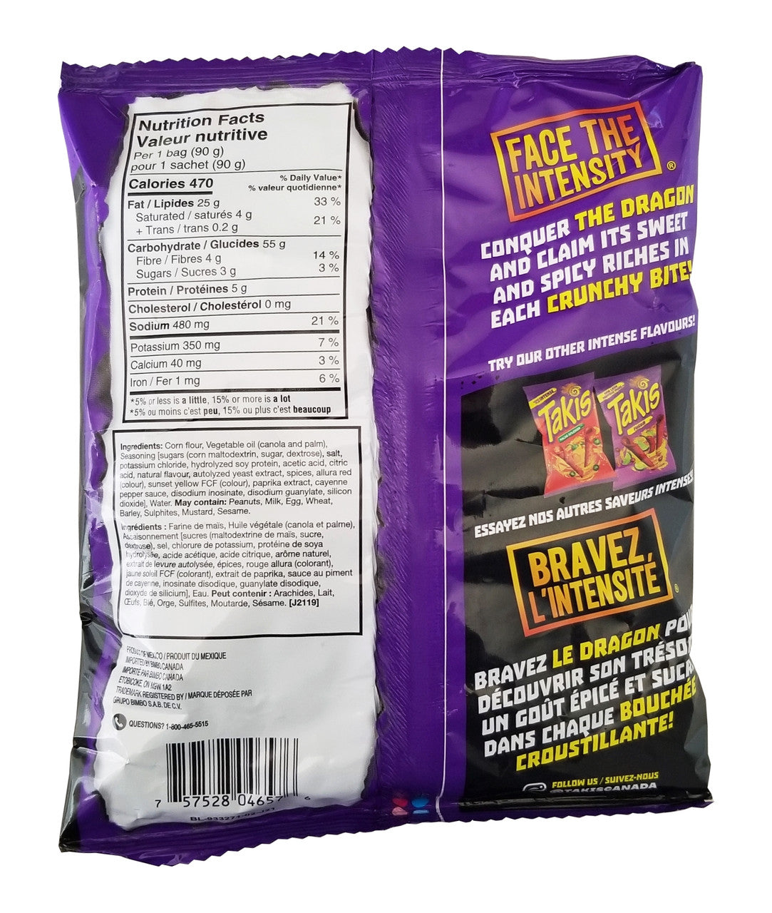 Takis Dragon Sweet Chili Rolled Tortilla Chips, 90g/3.15 oz., Bag {Imported from Canada}