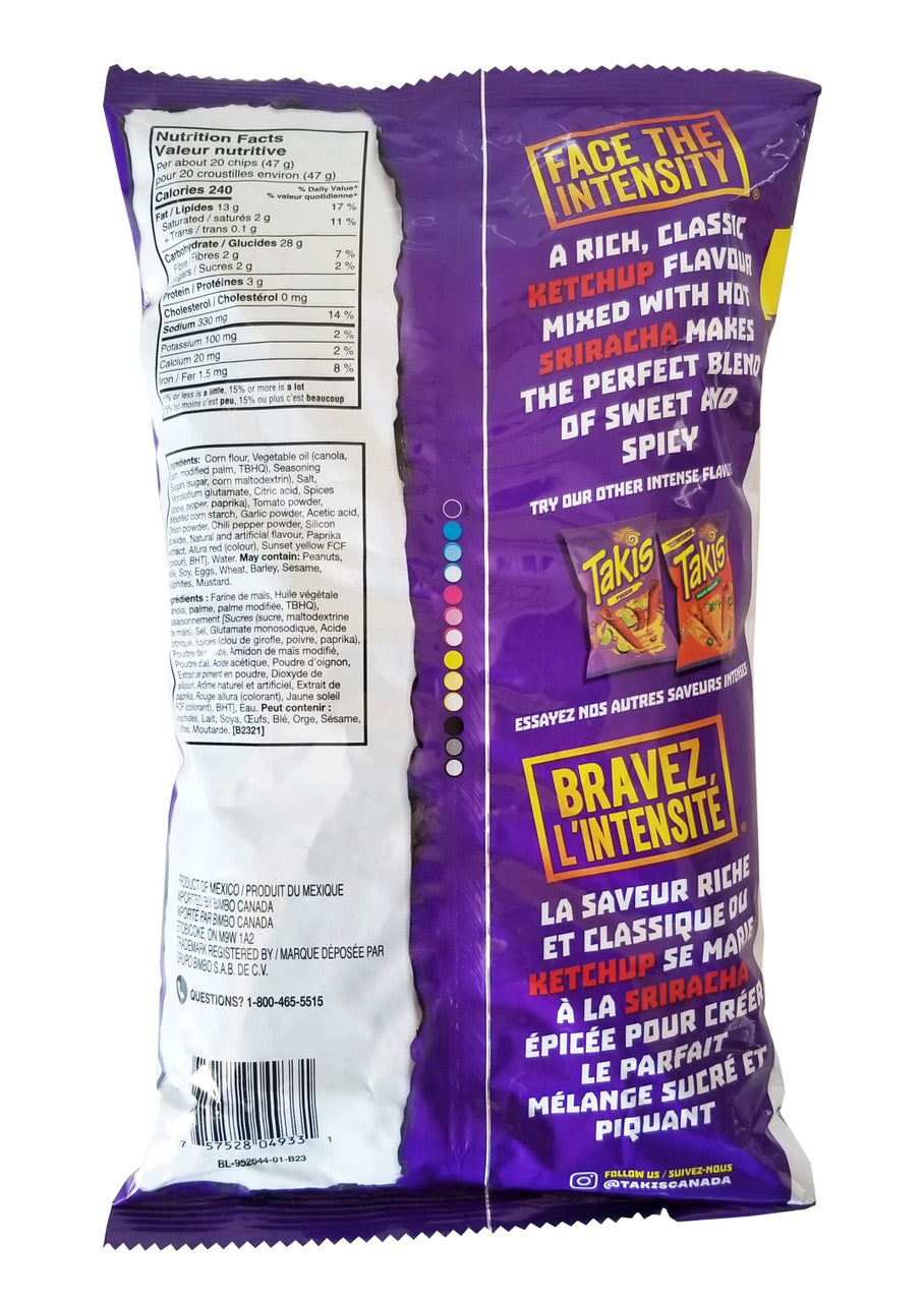 Takis Rolled Tortilla Chips, Kaboom Ketchup Sriracha Flavor, 280g/9.9 oz. {Imported from Canada}