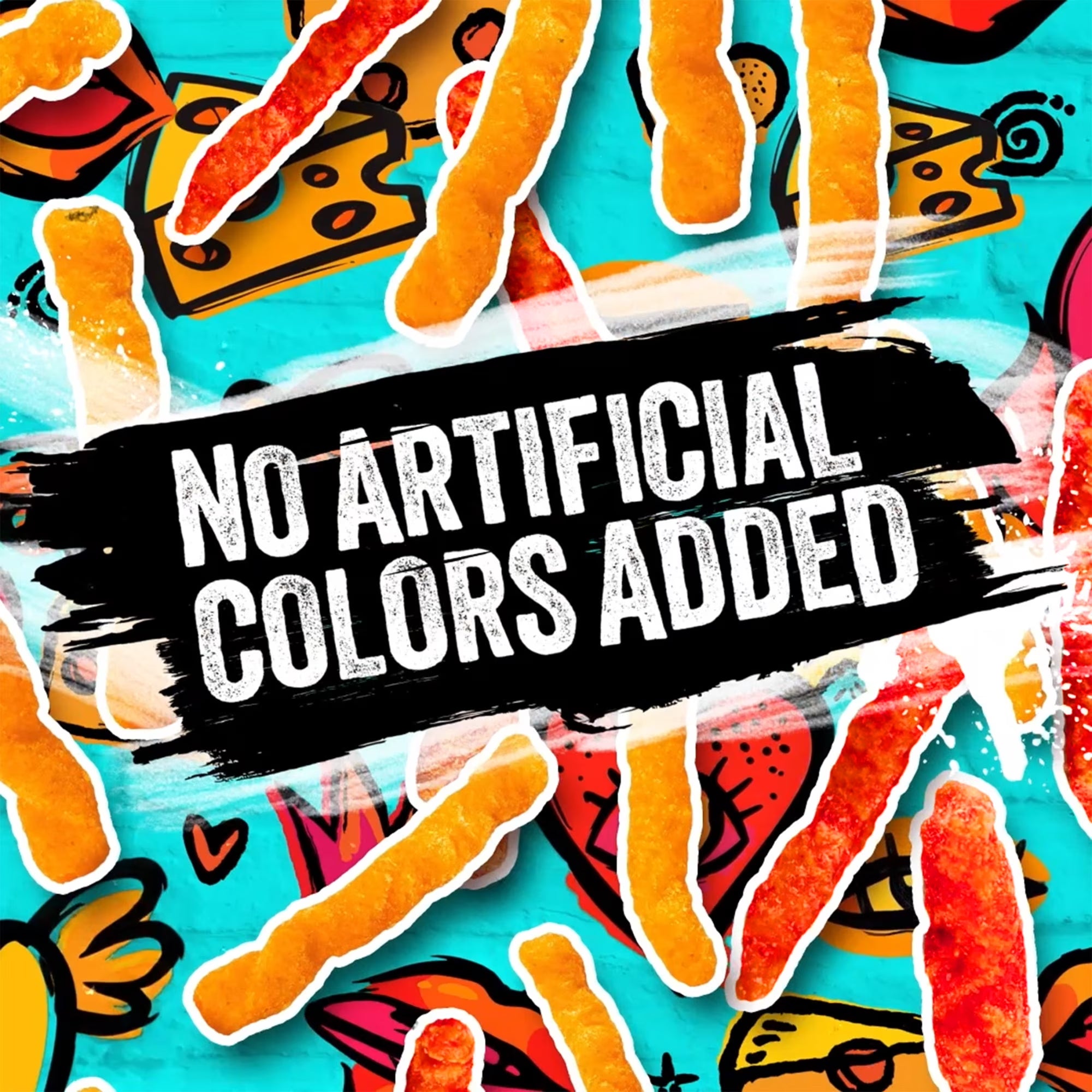 Takis Pix Cheezy Blast corn snack sticks, 240 g / 8.5 oz, with a “No artificial colors added” callout.