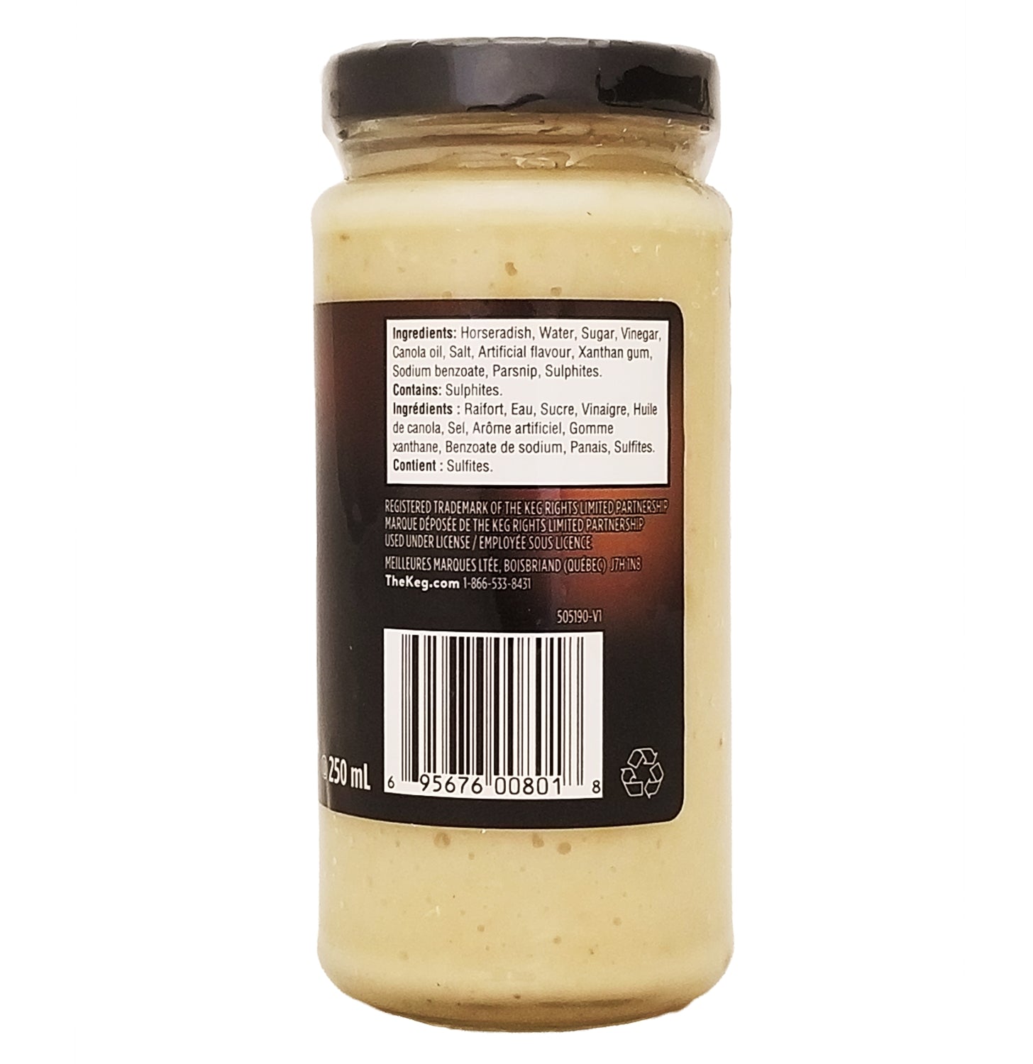 The Keg Prepared Horseradish 250ml jar – side view 2