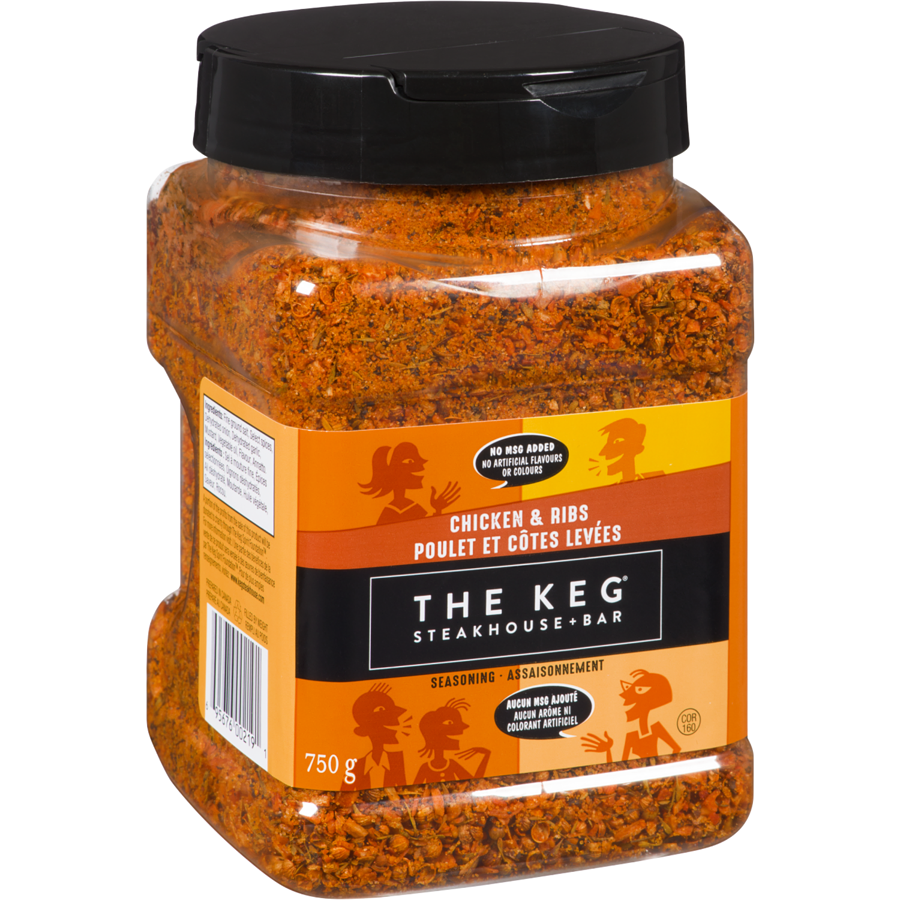 The Keg Steakhouse Chicken & Ribs Seasoning, No MSG Added, 750g/1.6 lbs Left Side
