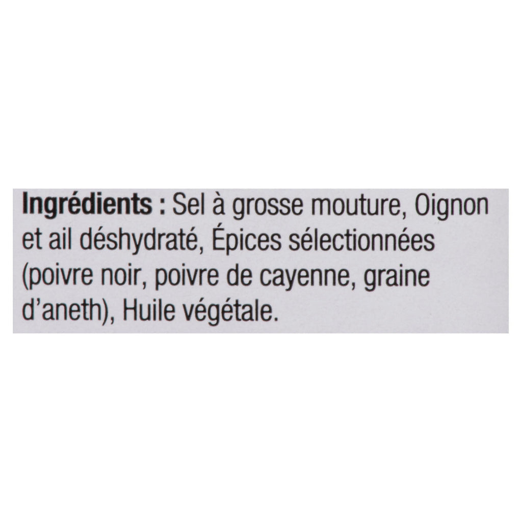 The Keg Steakhouse Steak Seasoning, No MSG Added, 725g/1.6 lbs. Bottle Ingredients In French