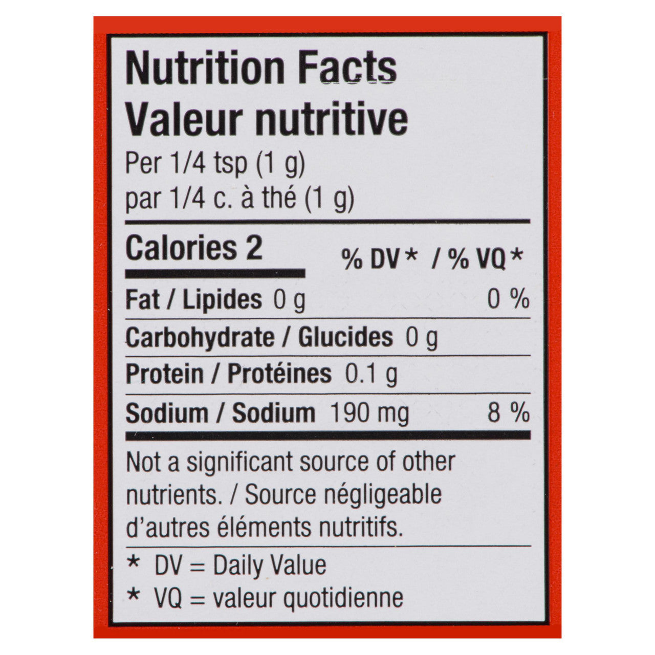 The Keg Steakhouse Steak Seasoning, No MSG Added, 725g/1.6 lbs. Bottle Nutrition Facts