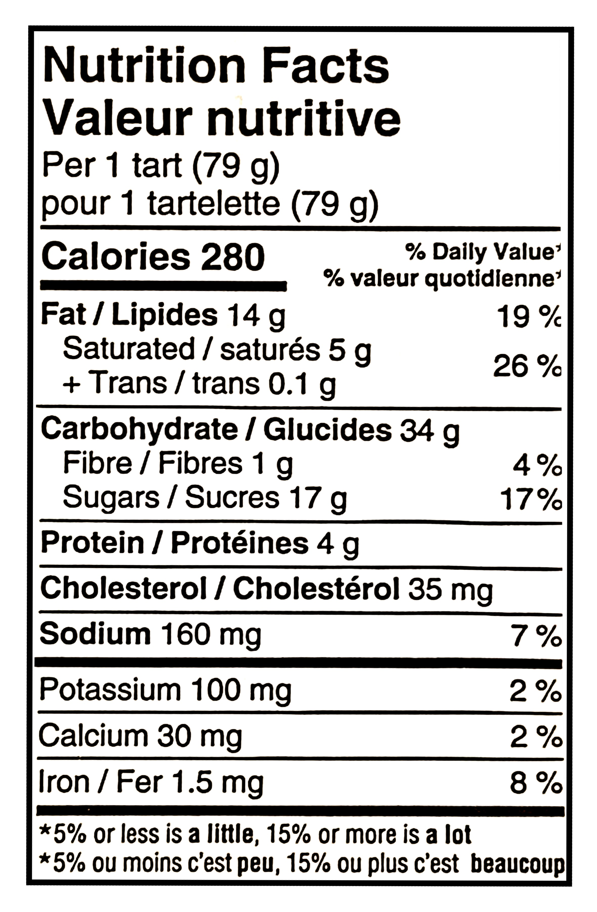 Nutrition facts label for The Worthy Crumb Spiced Pumpkin Tarts - 475g/16.7 oz, showing calories and nutritional content per serving.
