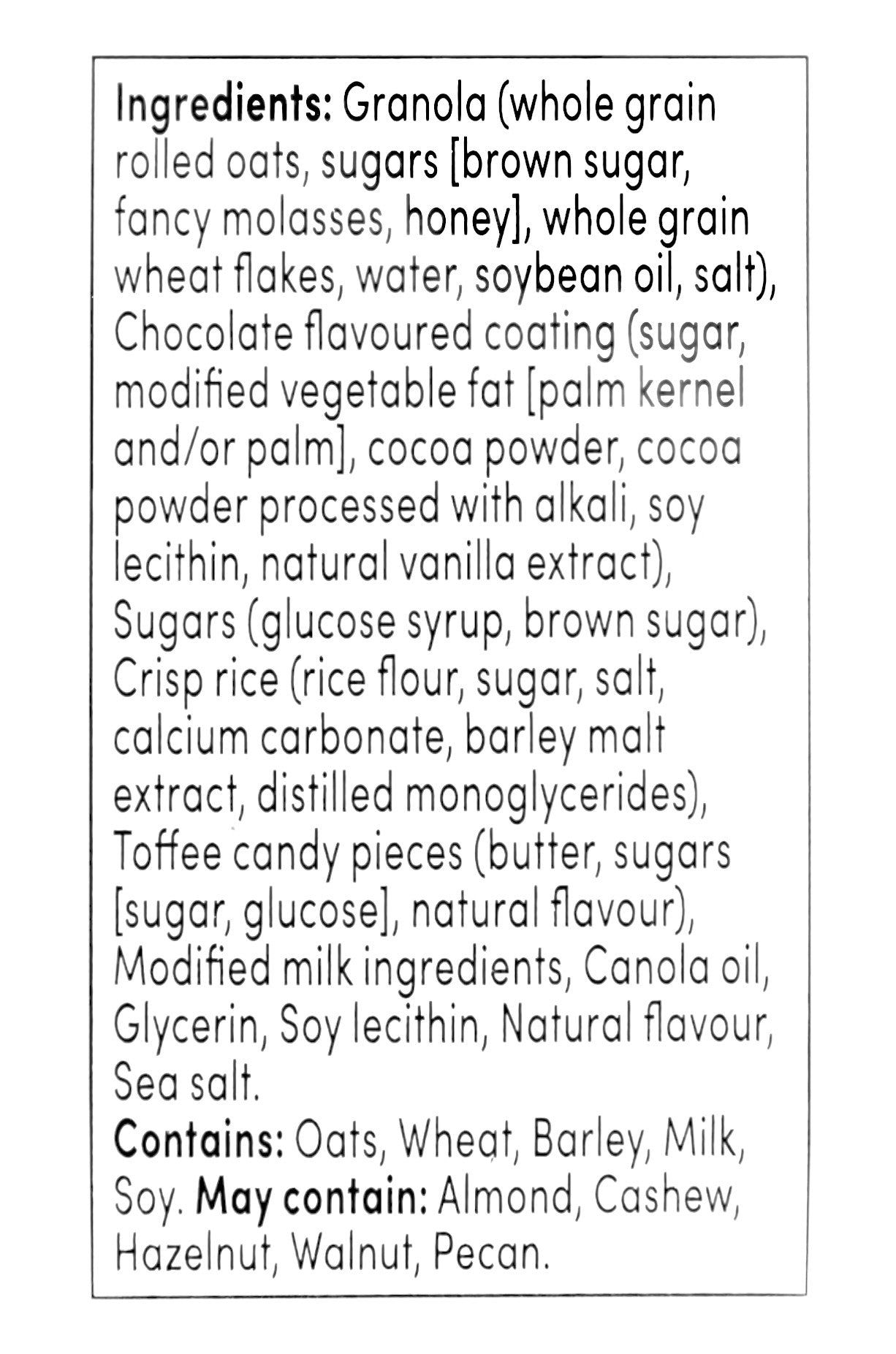 Tim Hortons Boston Cream Granola Bars, Peanut Free, 5 Count, 150g/5.25 oz. Box