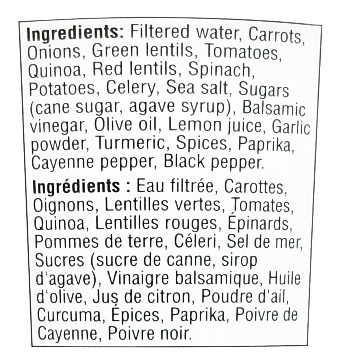 Tim Hortons Hearty Lentil Quinoa Soup, 400ml/14 fl oz. Can