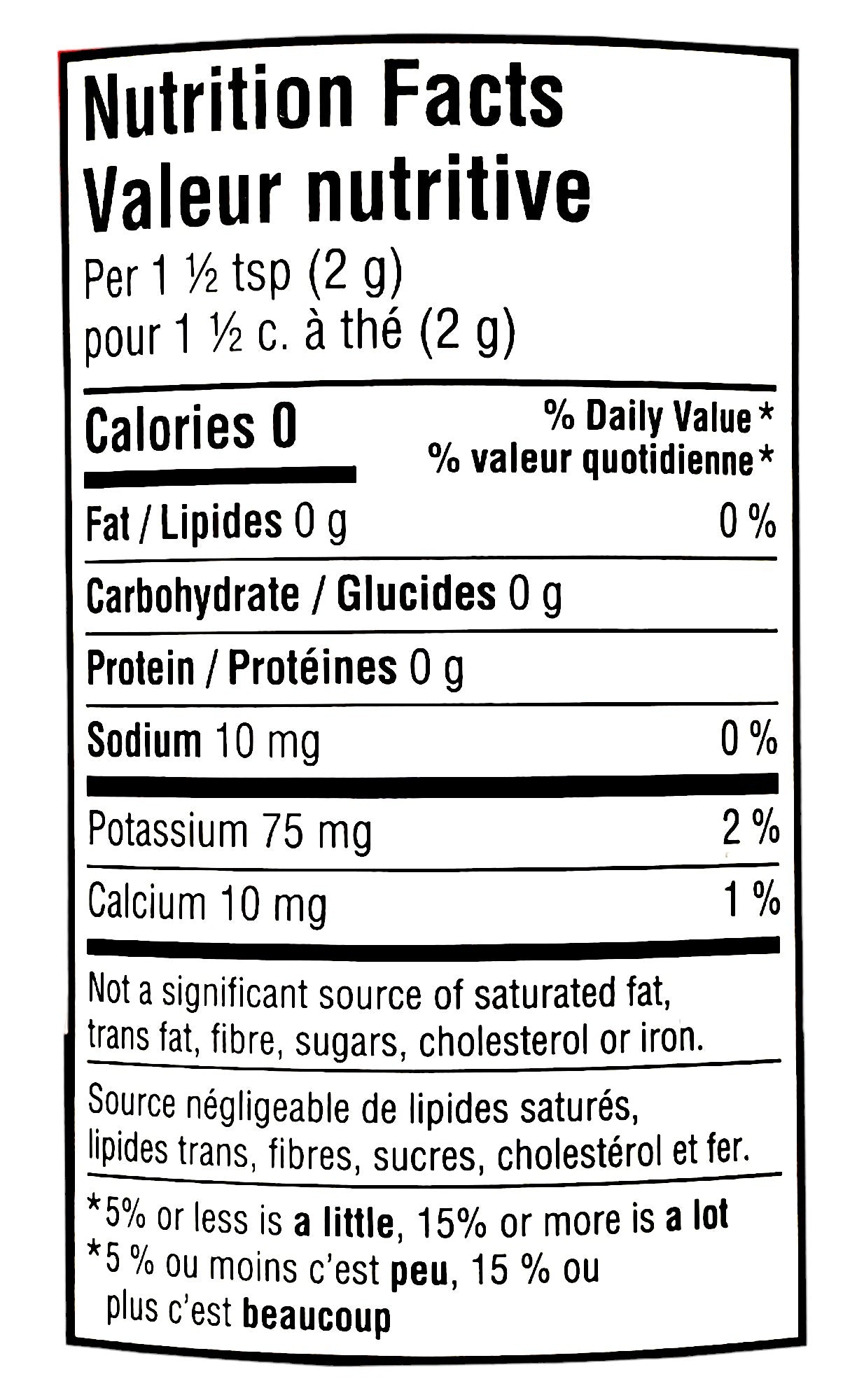 Tim Hortons 100% Colombian Instant Coffee (Intense Dark Roast) 100g/3.5oz., Jar, nutrition facts label.