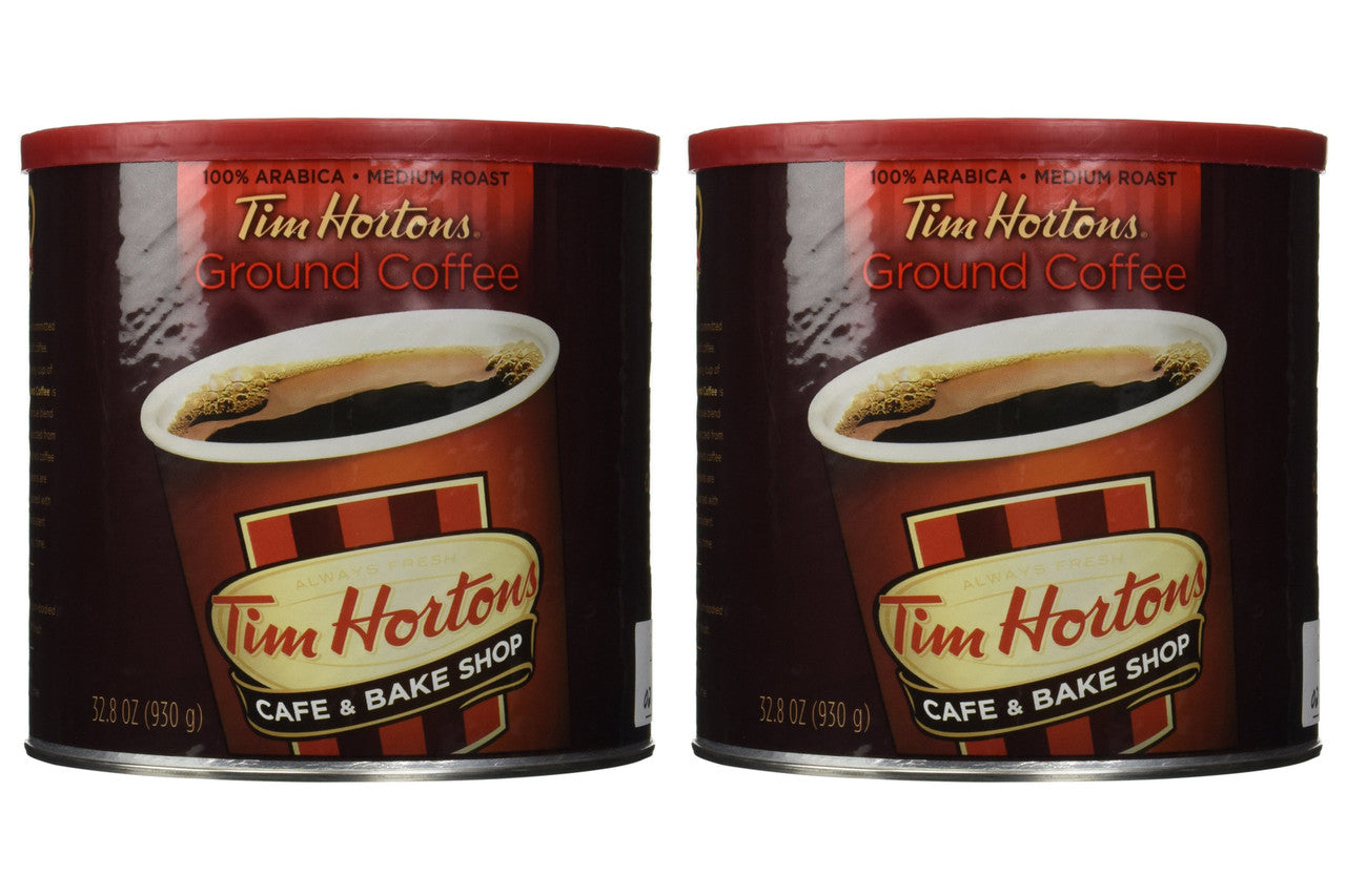 Tim Hortons Ground Coffee , 32.8oz (Pack of 2)Cans,{Imported from Canada}