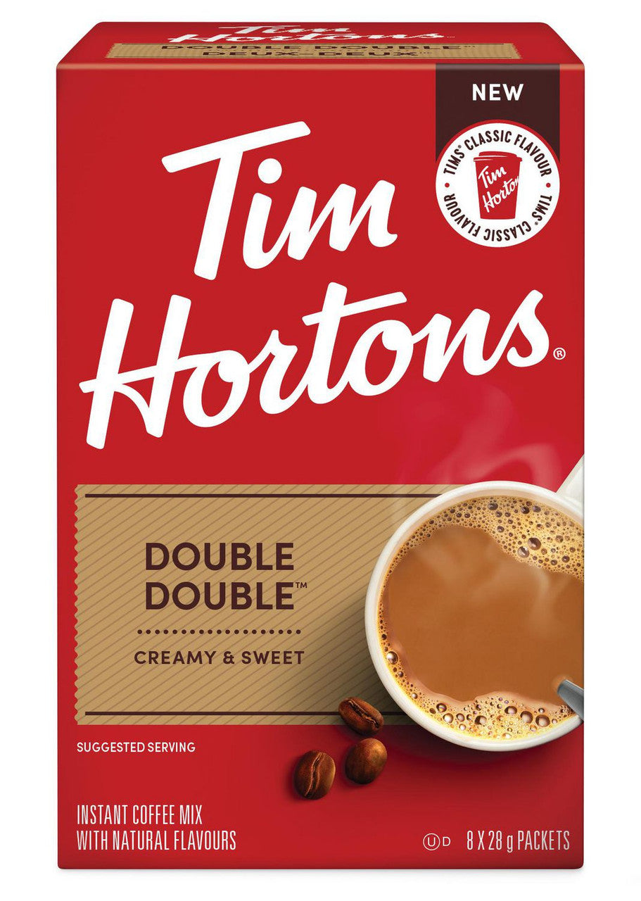 Tim Hortons Double Double Instant Coffee Mix, 8 x 28g/1 oz. Box