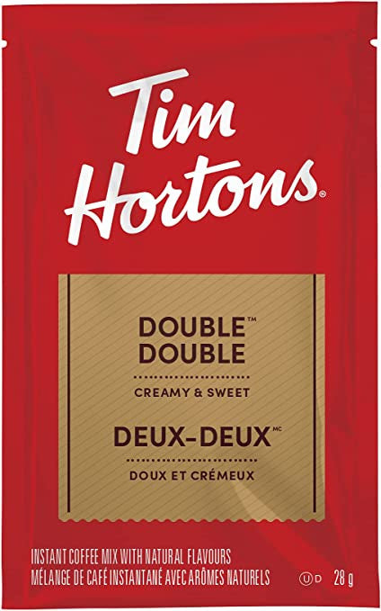 Tim Hortons Double Double Instant Coffee Mix, 8 x 28g/1 oz. Box Cover