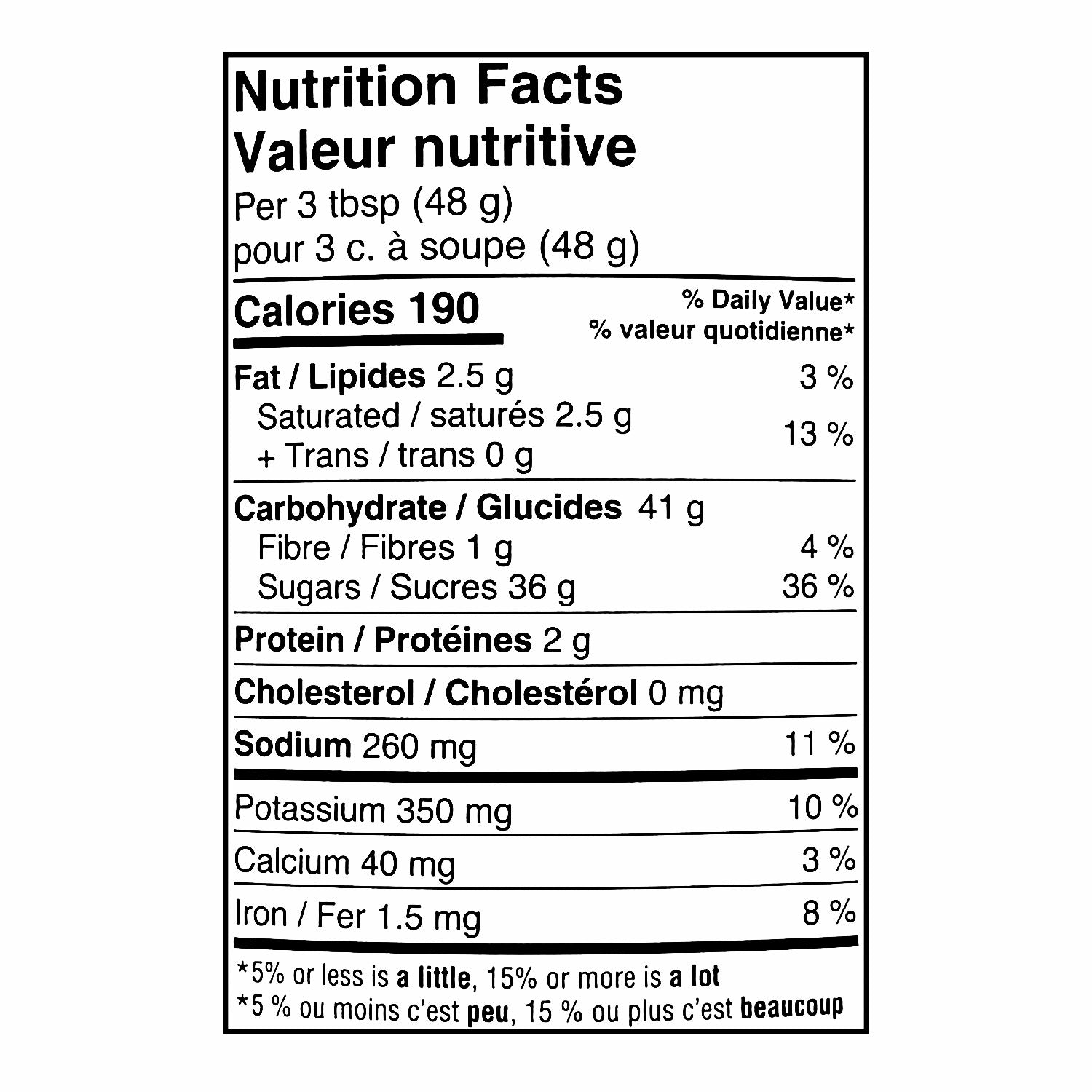 Tim Hortons Hot Chocolate Mix 1.5 kg nutrition facts panel