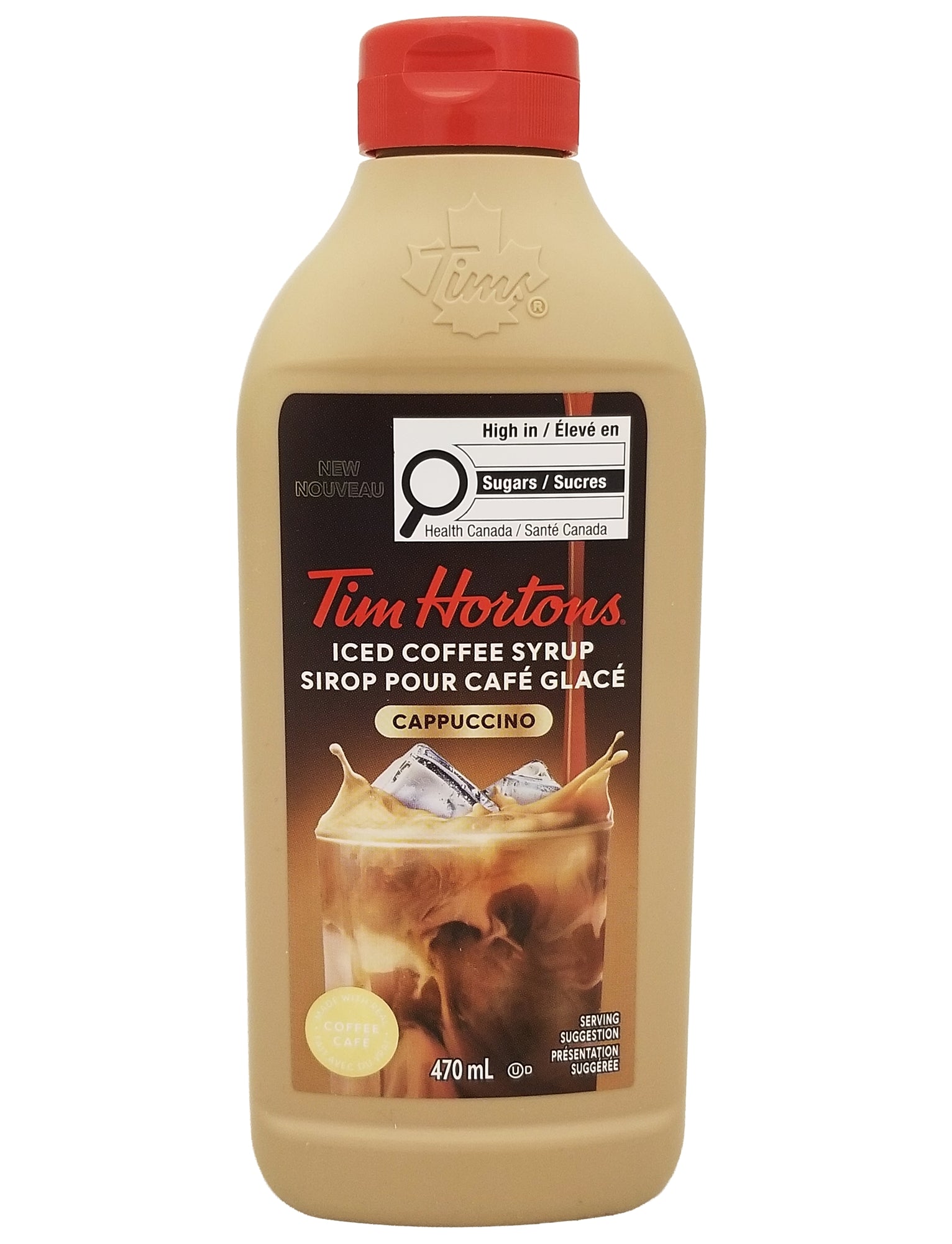 Tim Hortons Iced Coffee Syrup Cappuccino 470ml front view Canadian coffee syrup