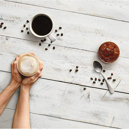 Tim Hortons Maple Flavored Instant Coffee 100 g jar in a coffee setting